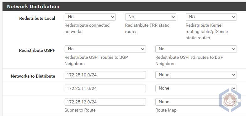 BGP Network Distribution